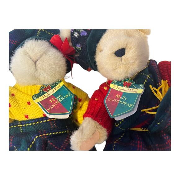 Muffy VanderBear Hoppy VanderHare Highland Fling Scottish Plush Bear Rabbit Vtg - Picture 7 of 8